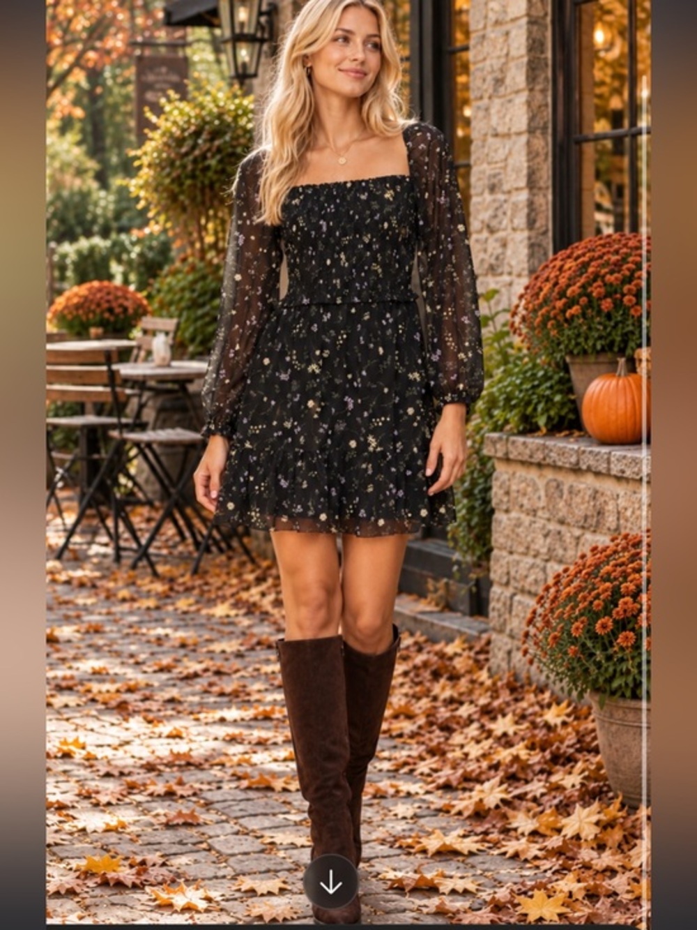 NWT Wilfred Tempest mini dress black smocked sheer balloon sleeves Size M